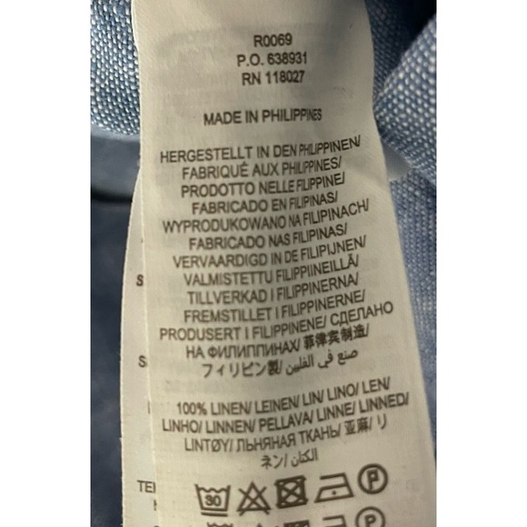 Boden Blue Linen Slash Pocket Pleated Cuffed Tapered Pants Size 8Long - Picture 4 of 4